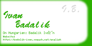 ivan badalik business card